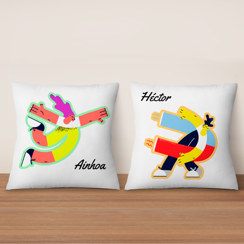 Pack de 2 cojines para enamorados Pack 2 Cojines Imán para regalar en San Valentín o Aniversario